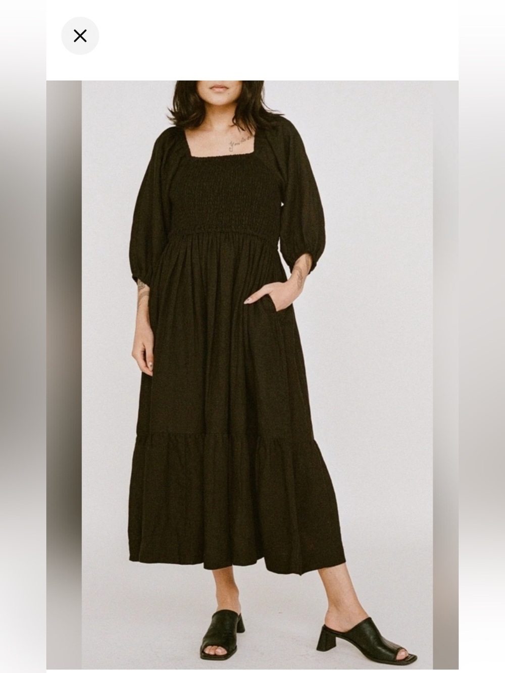 Laude the label black linen dress